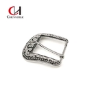Flowers Bead Silver Belt Buckles Zinc Alloy Size 38mm For Bags