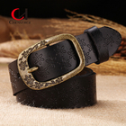 Vintage Plum Needle Buckle Women'S Denim Belt Leather Material 3.3cm Width