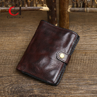 5.8 Inches Length Genuine Leather Purse Standard Width For Business Meeting