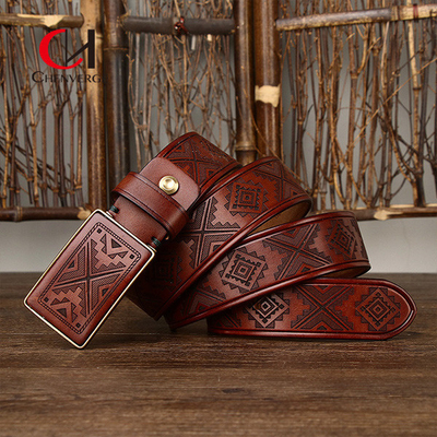 Standard Width Genuine Leather Belt For Professional Occasion First Layer Of Cowhide