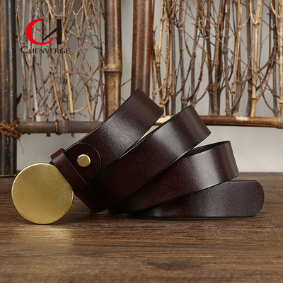 Smooth Standard Width Genuine Leather Belt 105cm First Layer Of Cowhide Superior Craftsmanship