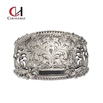 Practical Antique Vintage Silver Belt Buckles Zinc Alloy Thickness 5mm