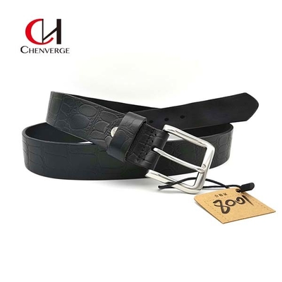 Cowhide Crocodile Embossed Leather Belt Multicolor Wear Resistant