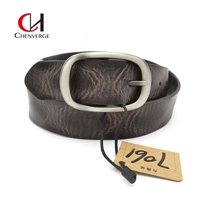 Multiscene Cowhide Genuine Leather Black Belt , Practical Men's Center Bar Belt