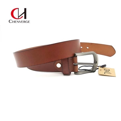 Matte Authentic Genuine Leather Belt Practical Reddish Brown Color