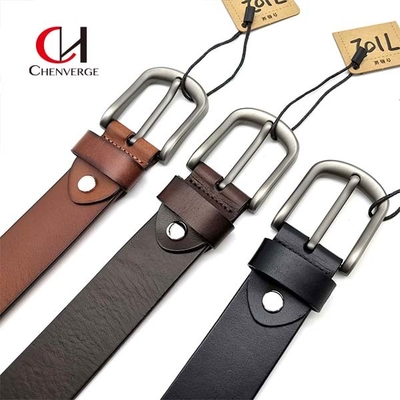Matte Authentic Genuine Leather Belt Practical Reddish Brown Color
