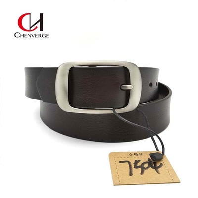 ODM Multicolor Genuine Leather Brown Belt With Pin Buckle Wear Resistant