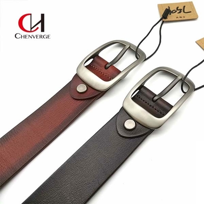 ODM Multicolor Genuine Leather Brown Belt With Pin Buckle Wear Resistant