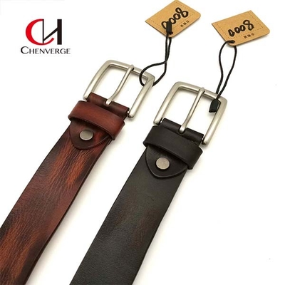 Durable Mens Genuine Leather Belt Width 3.8cm Antiwear Multipurpose