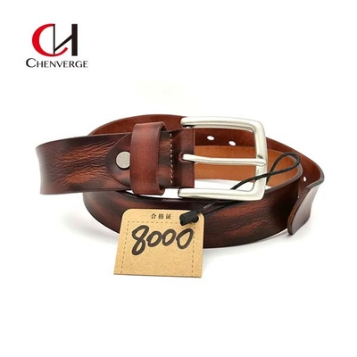 Durable Mens Genuine Leather Belt Width 3.8cm Antiwear Multipurpose
