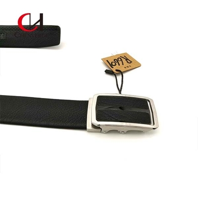Black Businessman 38mm Leather Belt , Antiwear Men's Genuine Leather Dress Belts