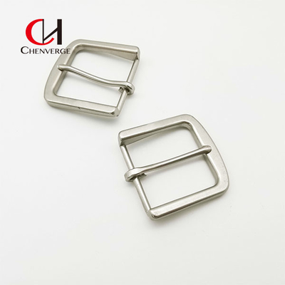 Sliver Matte Pin Belt Buckles Zinc Alloy BI Plating OEM Classic 40mm