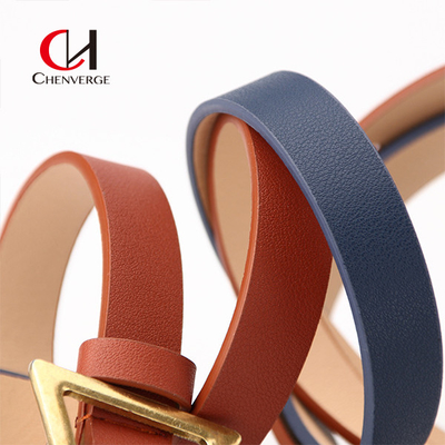 Exquisite Ladies Leather Belt  Zinc Alloy Triangle Pin Buckle