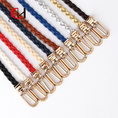 Women'S Woven Thin Waist Belt Matching Dress Suit Needle Buckle Belt