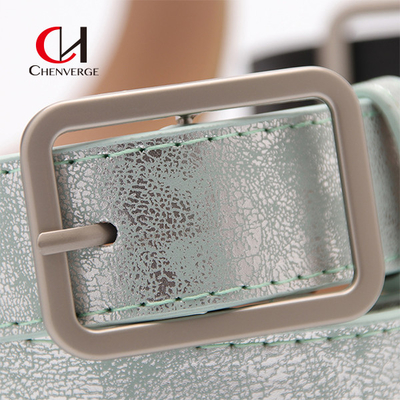 Shiny PU Alloy Buckle Ladies Leather Belt Jeans Clothing Accessories