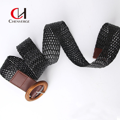 Black Women'S Braided Belt Leisure Holiday Style All Match Dress Decorative Belt