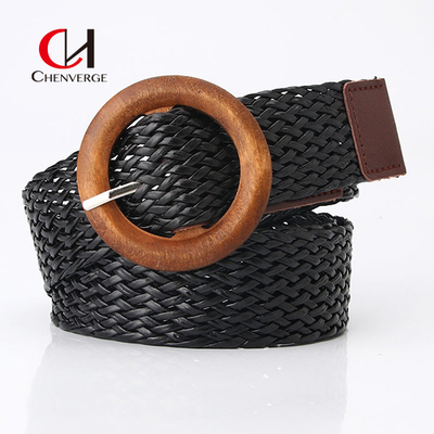 Black Women'S Braided Belt Leisure Holiday Style All Match Dress Decorative Belt