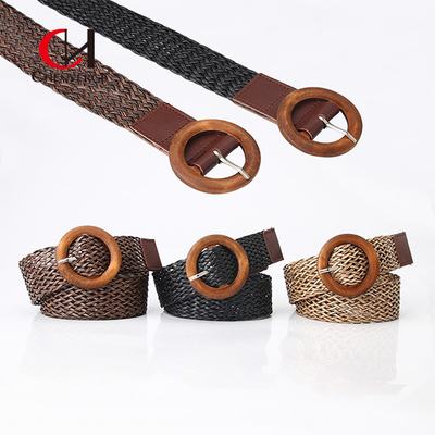 Black Women'S Braided Belt Leisure Holiday Style All Match Dress Decorative Belt