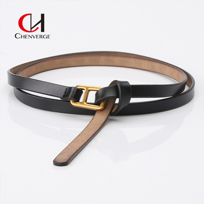 OEM Women's Cowhide Belt Without Holes Retro Simple Thin Waist Belt