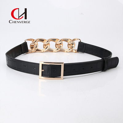 Fashion Ladies Leather Belt Europe And America Hipster Punk Exaggerated Chain