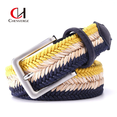 Braided Woven Elastic Belt Wax Rope Straw Men'S And Women'S Leisure Canvas Belt