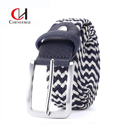 120CM Length Braided Elastic Belt Holeless Pin Buckle Smooth Surface