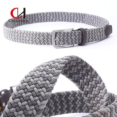 120CM Length Braided Elastic Belt Holeless Pin Buckle Smooth Surface