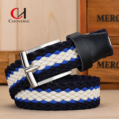 Female Plaid Woven Cloth Belt Retro Hand Grey Blue And Black Color
