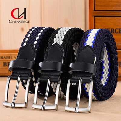Female Plaid Woven Cloth Belt Retro Hand Grey Blue And Black Color