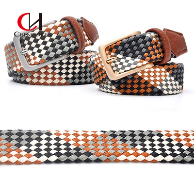 Couples Style Woven Elastic Belt Fashion Plaid Women Handmade