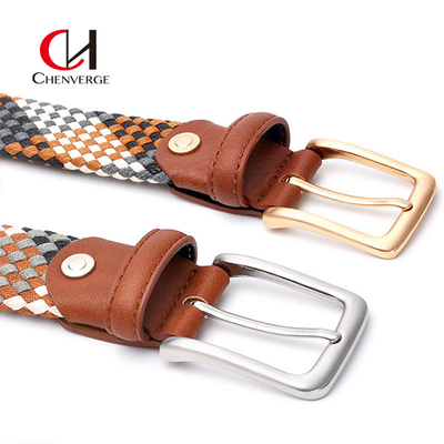 Couples Style Woven Elastic Belt Fashion Plaid Women Handmade