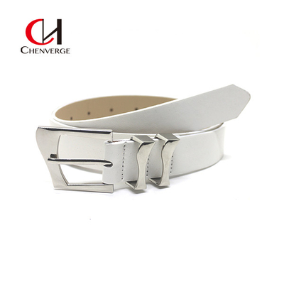 Black Ladies Leather Belt Irregular Metal Needle Buckle Custom Logo