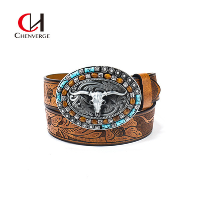 Men'S Needle Buckle Leather Casual Western Belt Street Style
