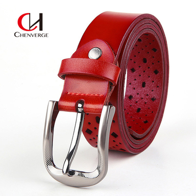 Cowhide Ladies Leather Belt Adjustable Size Standard Length