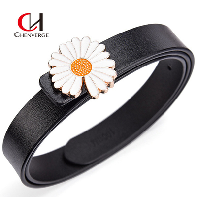Flower Buckle Female Leather Belt Standard Length All Seasons