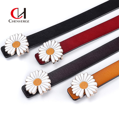 Flower Buckle Female Leather Belt Standard Length All Seasons