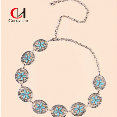 Delicate Metal Belt Women'S Standard Length Four Seasons Resort Style