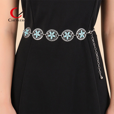 Delicate Metal Belt Women'S Standard Length Four Seasons Resort Style