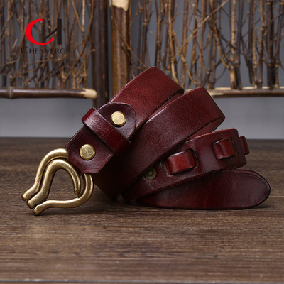 Black Reddish Brown Earthy Leather Belt Men With Smooth Waistband Cowhide