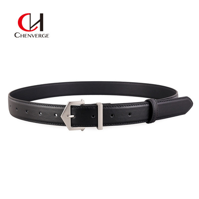 Tiktok Ladies Leather Belt Proposal With PU Material Golden Triangle Buckle