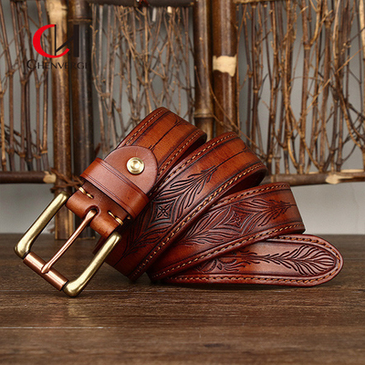 Fashion Trendy Style Genuine Leather Belt 125cm Length For Business Meeting