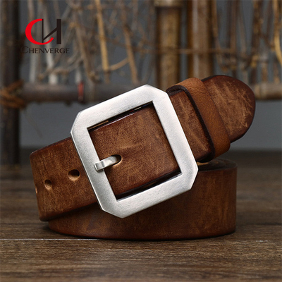 120cm Length Genuine Leather Belt With Smooth Strap Solid Pattern