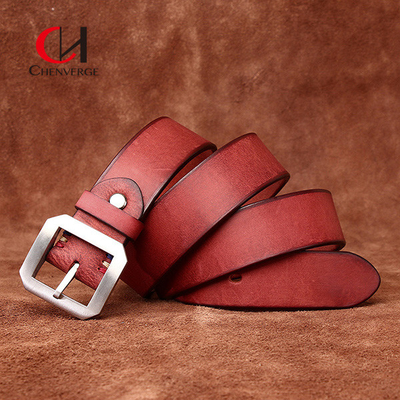 120cm Length Genuine Leather Belt With Smooth Strap Solid Pattern