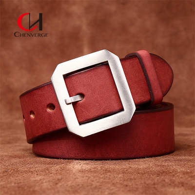 120cm Length Genuine Leather Belt With Smooth Strap Solid Pattern
