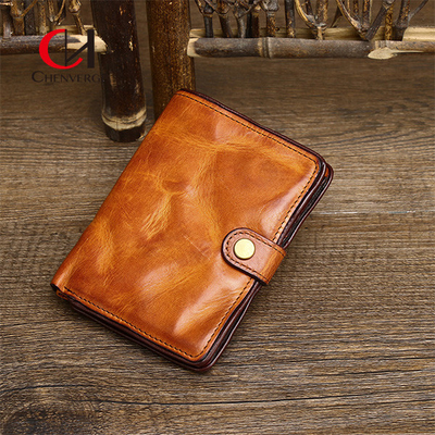 5.8 Inches Length Genuine Leather Purse Standard Width For Business Meeting