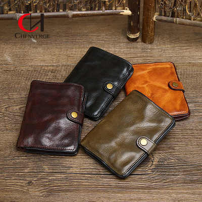 5.8 Inches Length Genuine Leather Purse Standard Width For Business Meeting