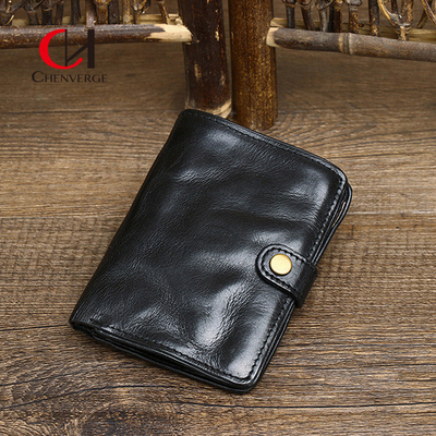 5.8 Inches Length Genuine Leather Purse Standard Width For Business Meeting