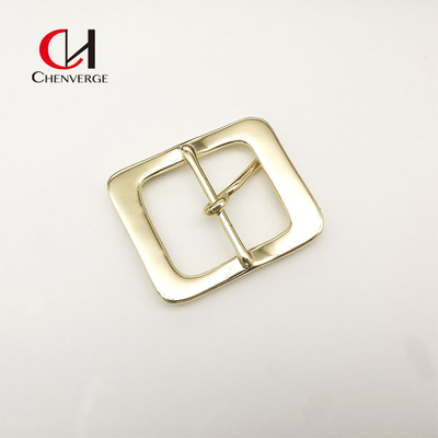 40mm Zinc Alloy Belt Buckle Gold Wavy Asymmetrical Bright Face Ladies