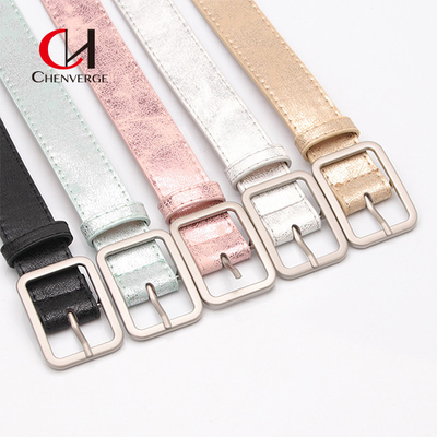 Shiny PU Alloy Buckle Ladies Leather Belt Jeans Clothing Accessories
