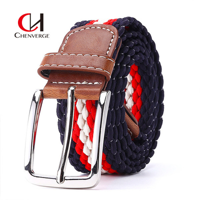 Lady'S Nylon Woven Elastic Belt Needle Buckle Jeans Customized Logo